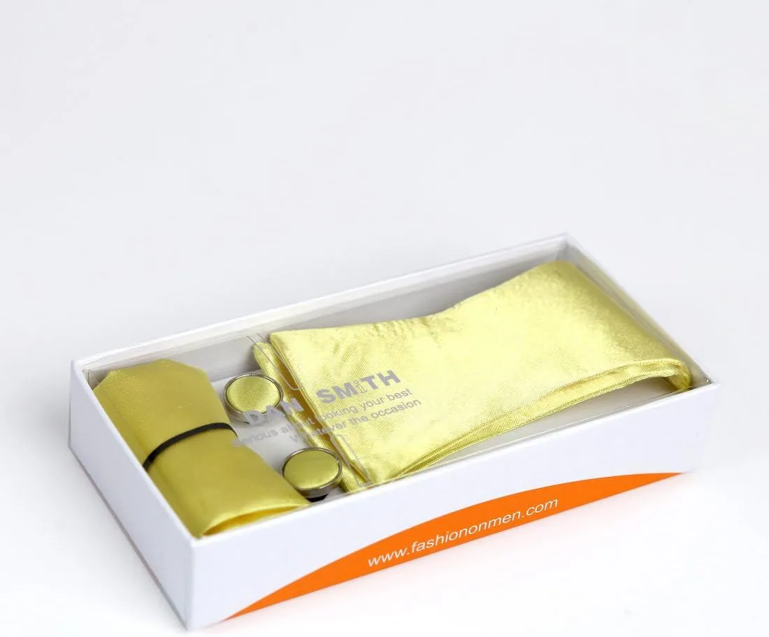 Dan Smith Wedding Solid Bowtie Self Bow Tie Feel Silk Famliy Shirt Self-Tied Bow Tie Pocket-Square Cuff Set