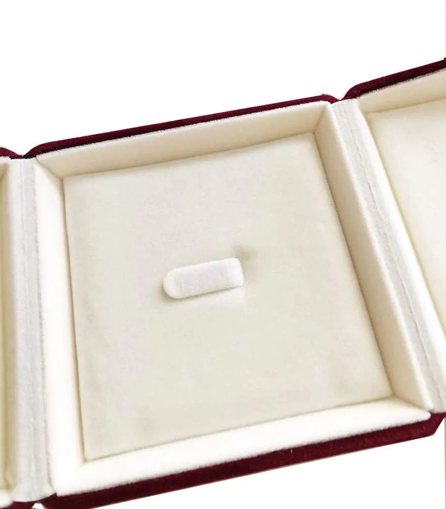 Dark Red Maroon Premium Quality Velvet Jewelry Box Present Case for Brooch Pin Wedding Birthday Present Packaging