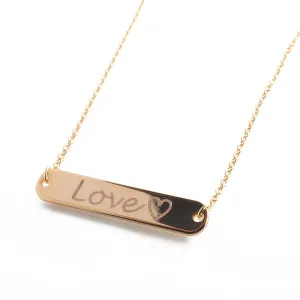 Delicate Name Bar Necklace Personalized Gift Dainty 16K Gold Rose Gold Silver Plated Diamond Engraving Initial Charms Necklace Bridesmaid, Graduation Day