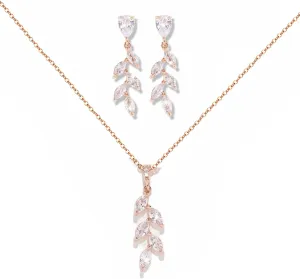 DHQH Bridesmaid Necklace Earrings Set Gifts I Couldn't Say I DO Without You Cubic Zirconia Leaf Pendant Necklace Bridesmaid Proposal Gift Set of 4 6