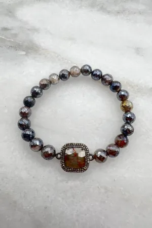 DIAMOND SLICE HALO BRACELET ON STETCHY SAPPHIRE