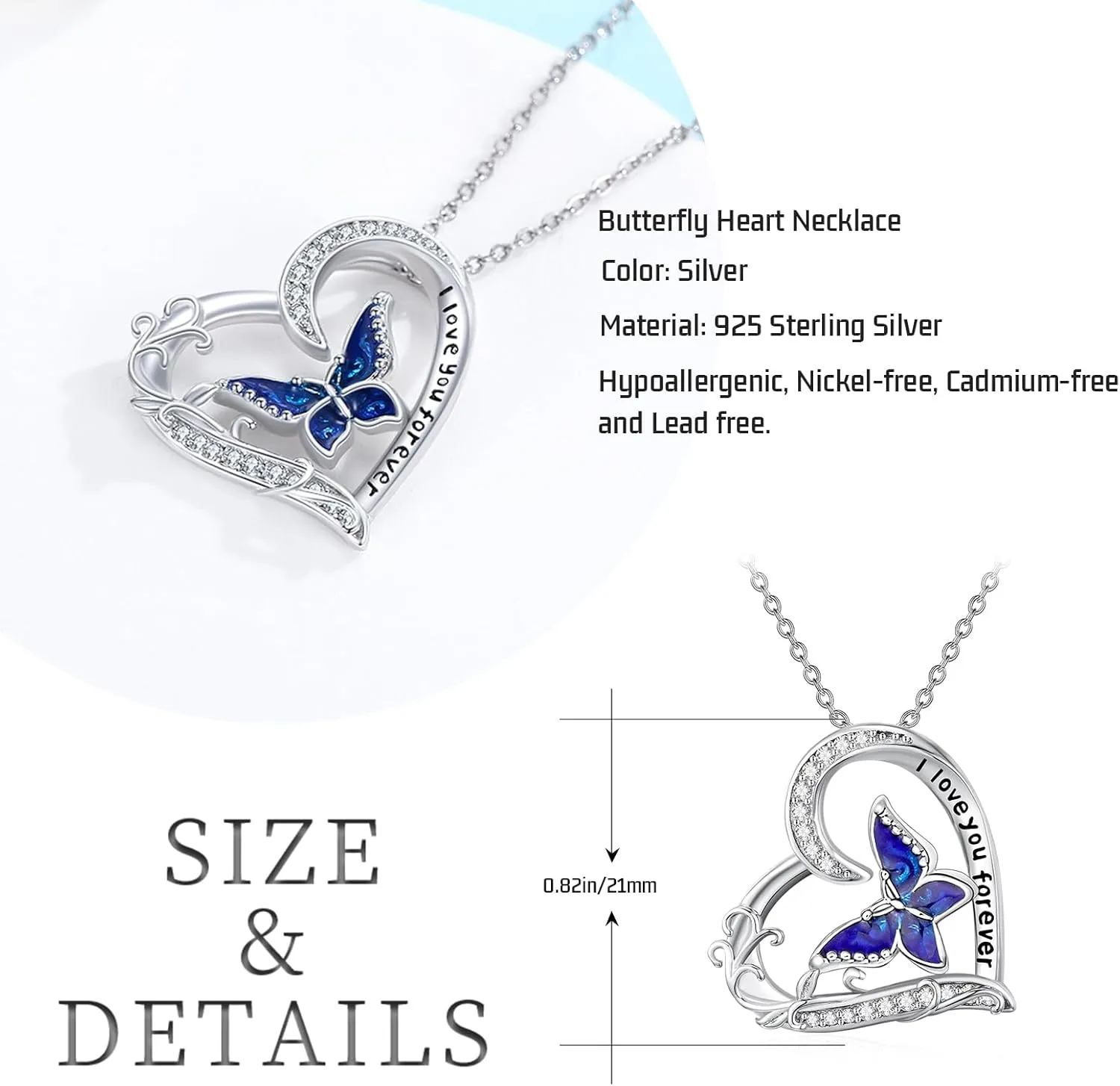 Dragonfly/Butterfly Filigree Necklace 925 Sterling Silver Teardrop Moonstone Pendant Necklace Heart Celtic Moon Jewelry Irish Gifts for Women Mother's Day