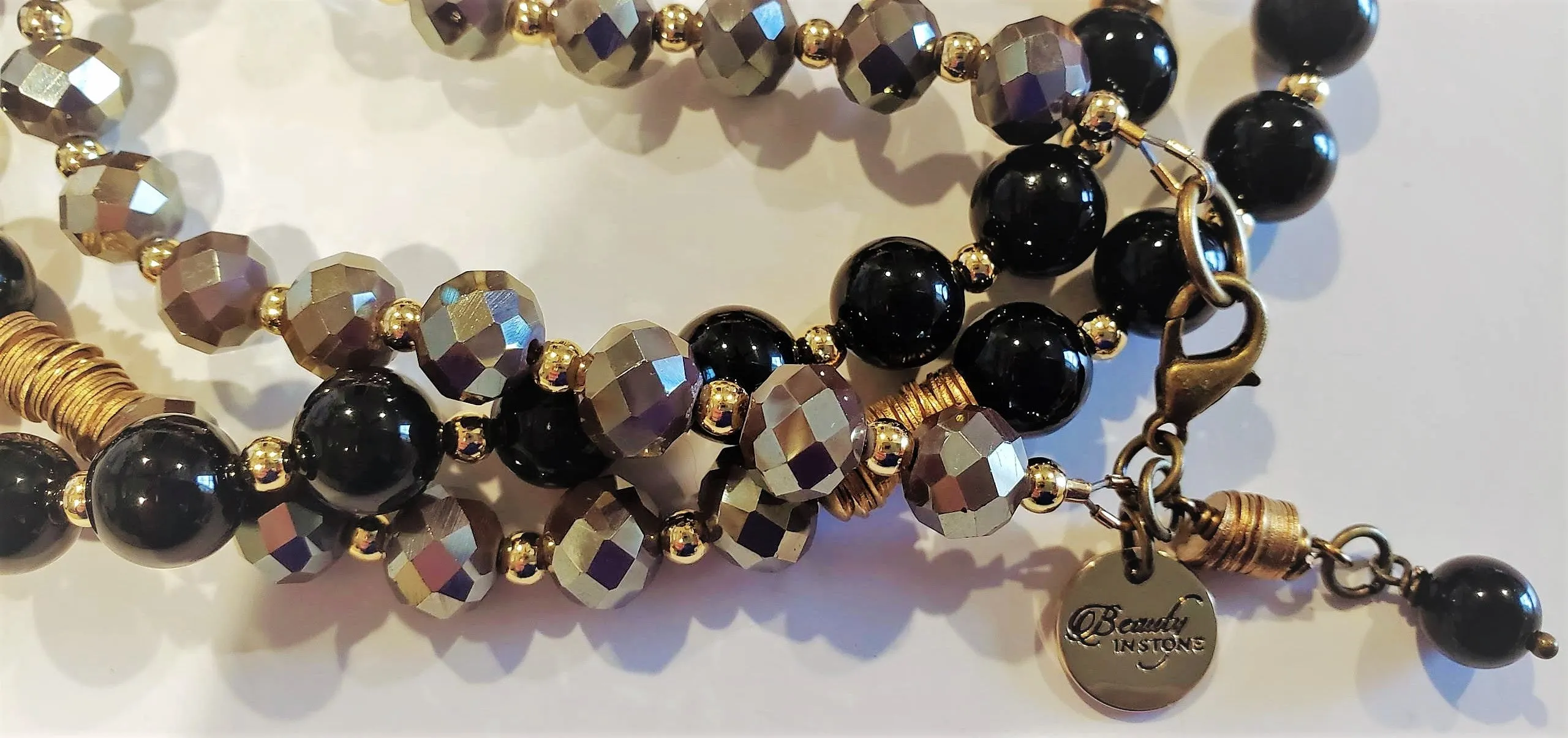 Dressy Chic Black Gemstone Necklace