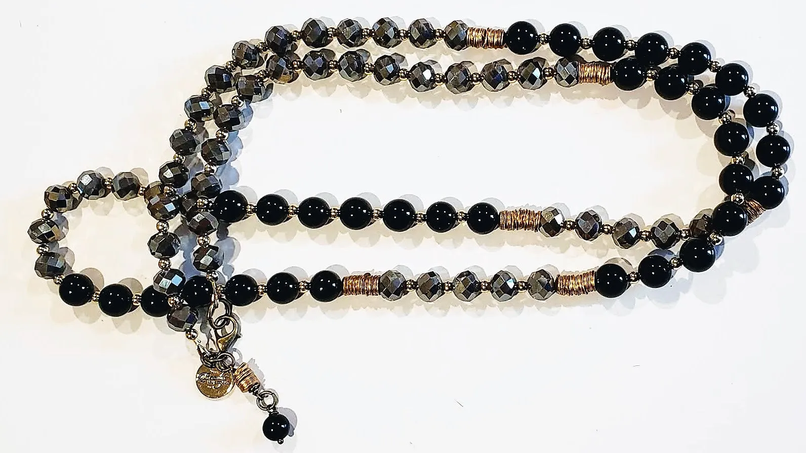 Dressy Chic Black Gemstone Necklace