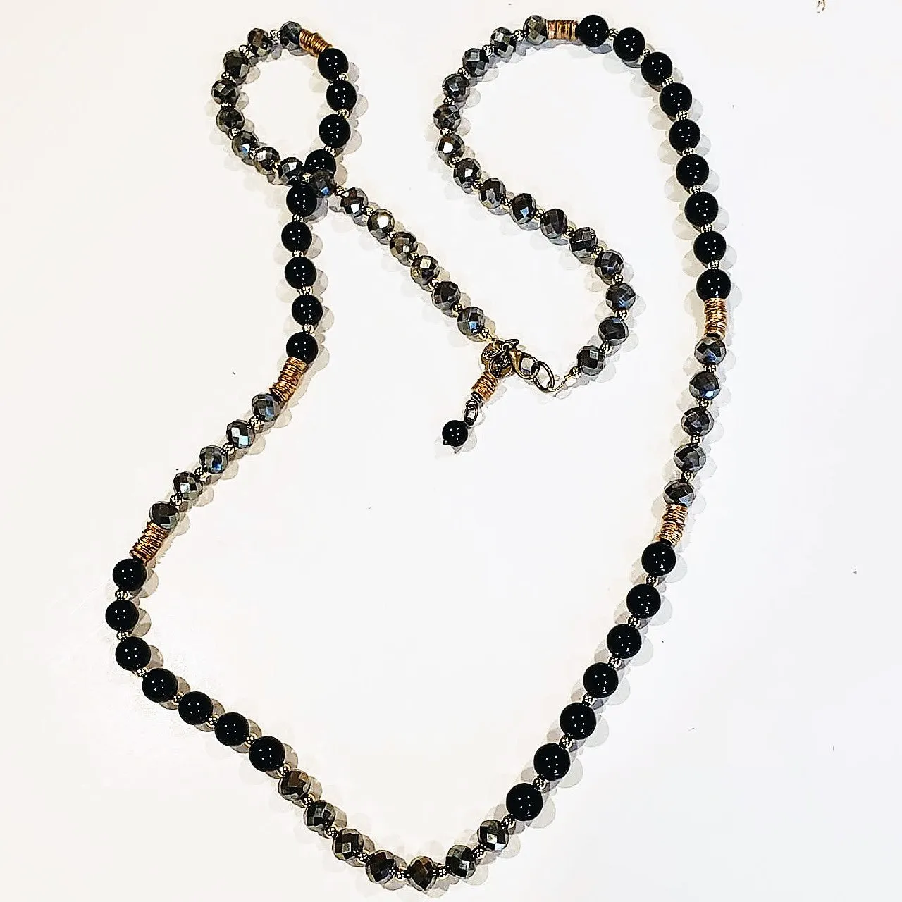 Dressy Chic Black Gemstone Necklace