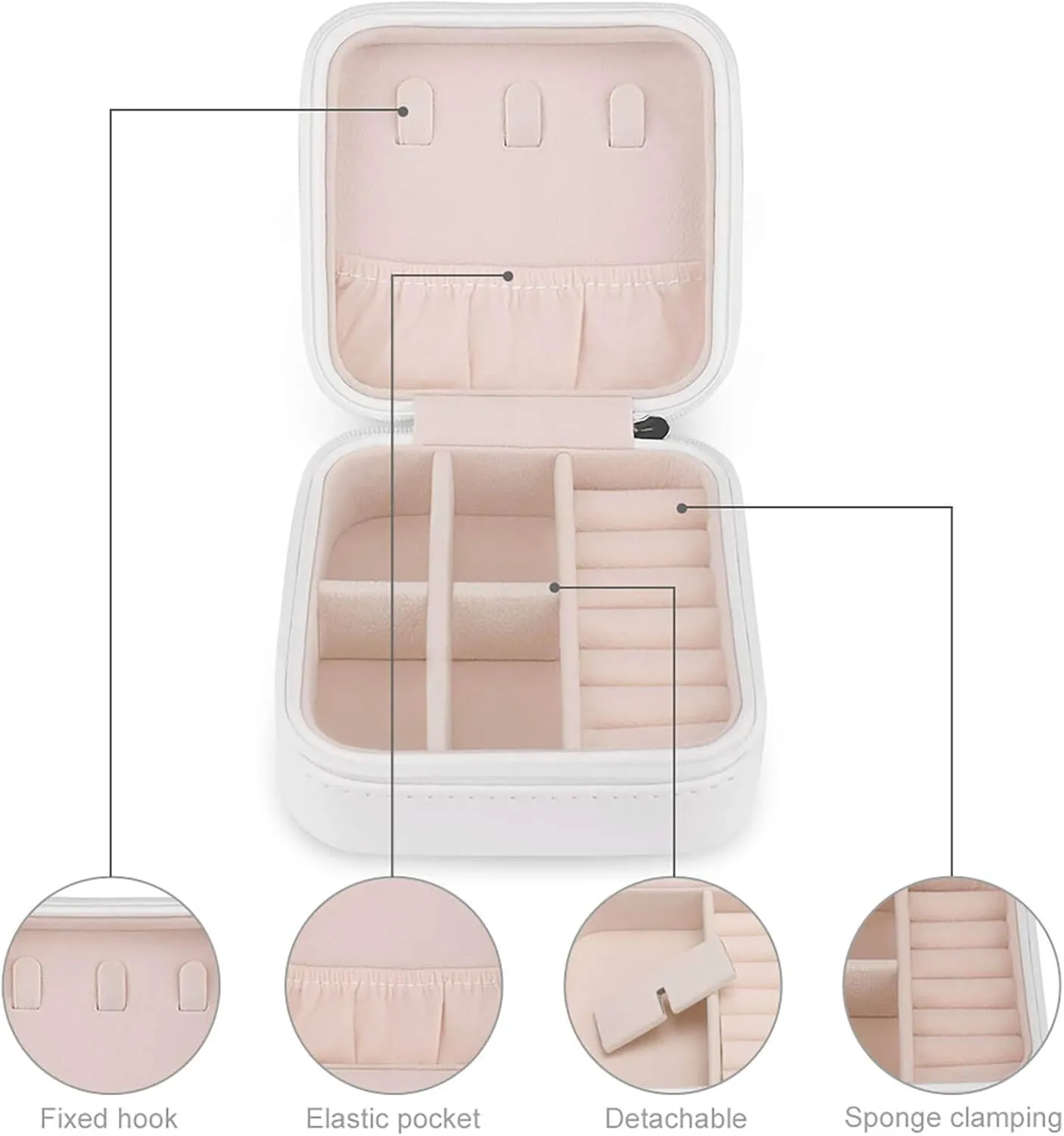 Easter Cross Travel Jewelry Case,easter Eggs Small Jewelry Box Jewelry Organizer Portable PU Leather Mini Jewelry Case for Girls Womens Earring Necklace Rings Bracelet