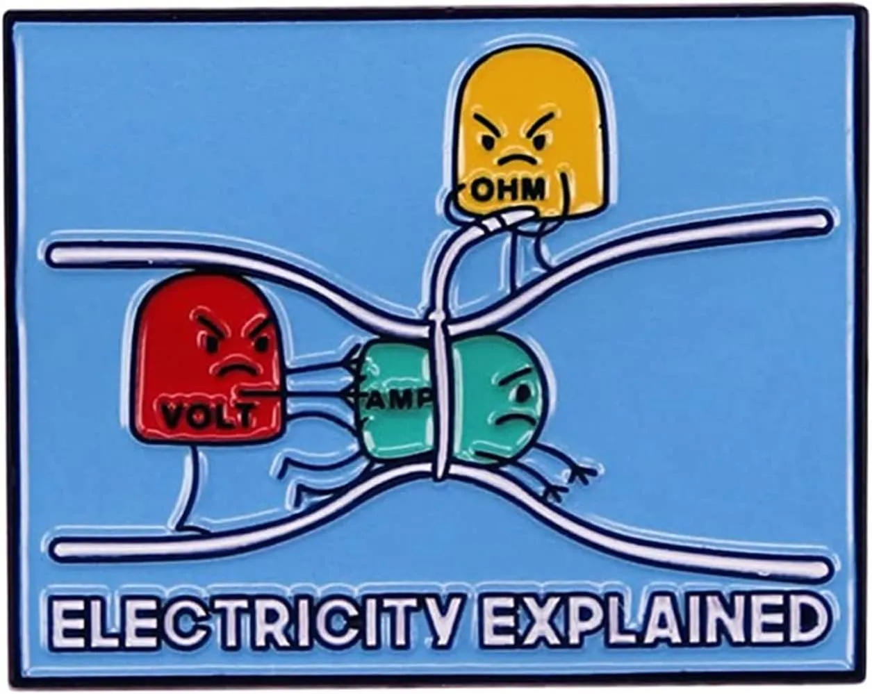 Electricity Explained Science Cute Lapel Pins for Backpack Enamel Pins Badges Brooches for Clothes Accessories Students' Gifts