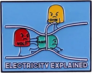 Electricity Explained Science Cute Lapel Pins for Backpack Enamel Pins Badges Brooches for Clothes Accessories Students' Gifts