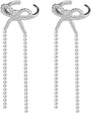 Elegant Bowknot Ear Clip Piercing Ear Cuffs Bowknot Ear Jewelry Eye Catching Accessory Suitable for Any Occasion