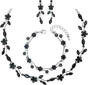 Elegant Leafy Type Wedding Necklace Earrings Bracelet Jewelry Sets For Women Brides Bridal Floral Cluster Prom Party Costume Accessory