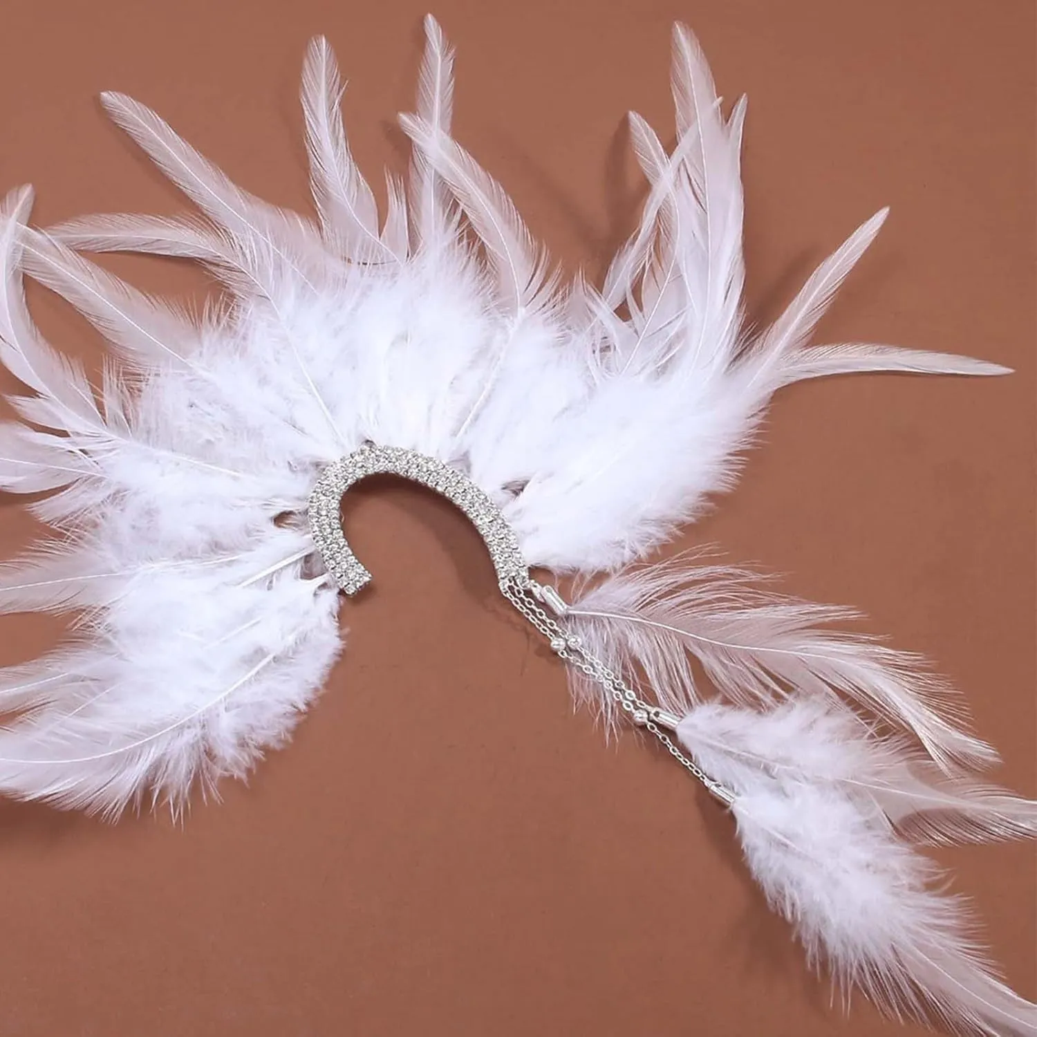 Elegant Plumage Ear Cuff Not Piercing Tassels Ear Wrap Unique Cuff Earrings Suitable for Women Party Dress Accessories