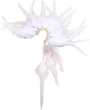 Elegant Plumage Ear Cuff Not Piercing Tassels Ear Wrap Unique Cuff Earrings Suitable for Women Party Dress Accessories