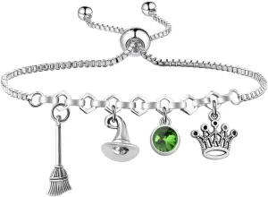 Elphaba and Galinda Friendship Matching Magic Bracelet - Hat-Crown Best Friend BFF Bracelets Jewelry Christmas Valentine's Day Gifts for Fans Friends Party Decorations