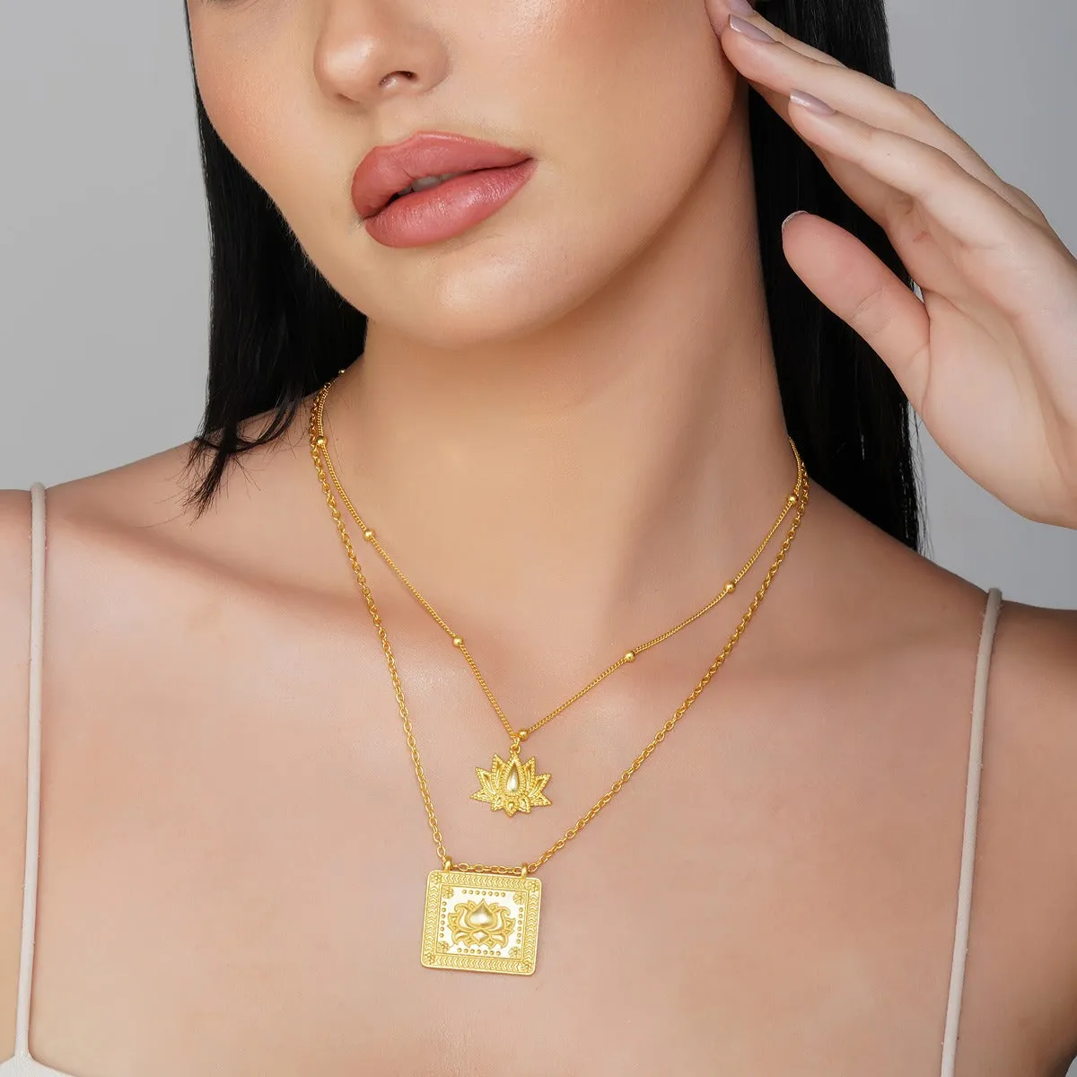 Embrace Change Lotus Pre-layered Necklace