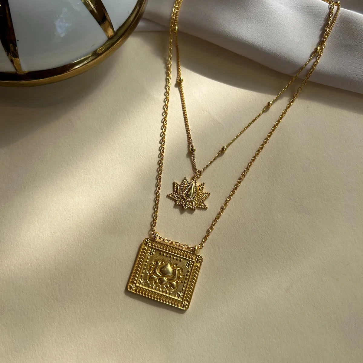 Embrace Change Lotus Pre-layered Necklace