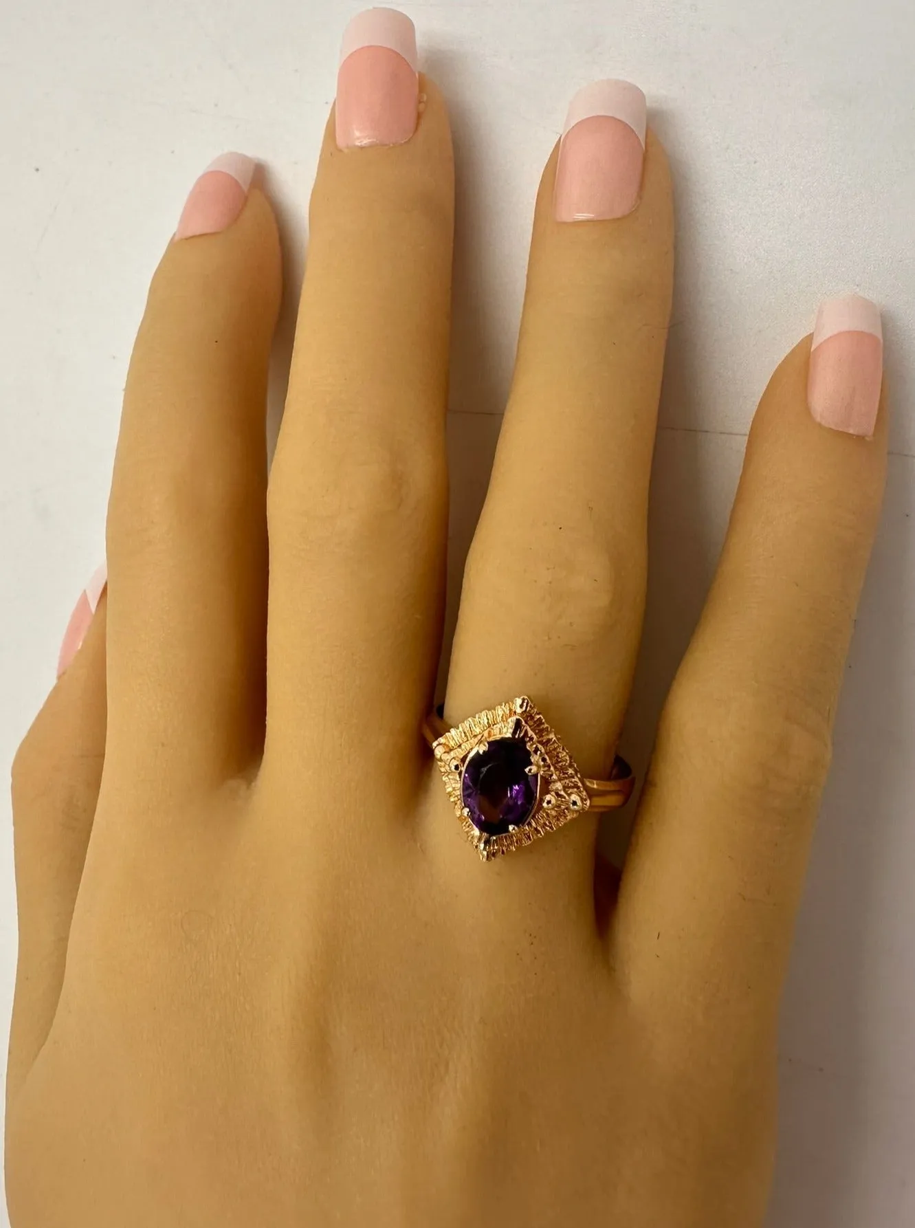 Enchanting 9ct Yellow Gold Oval Amethyst Ring