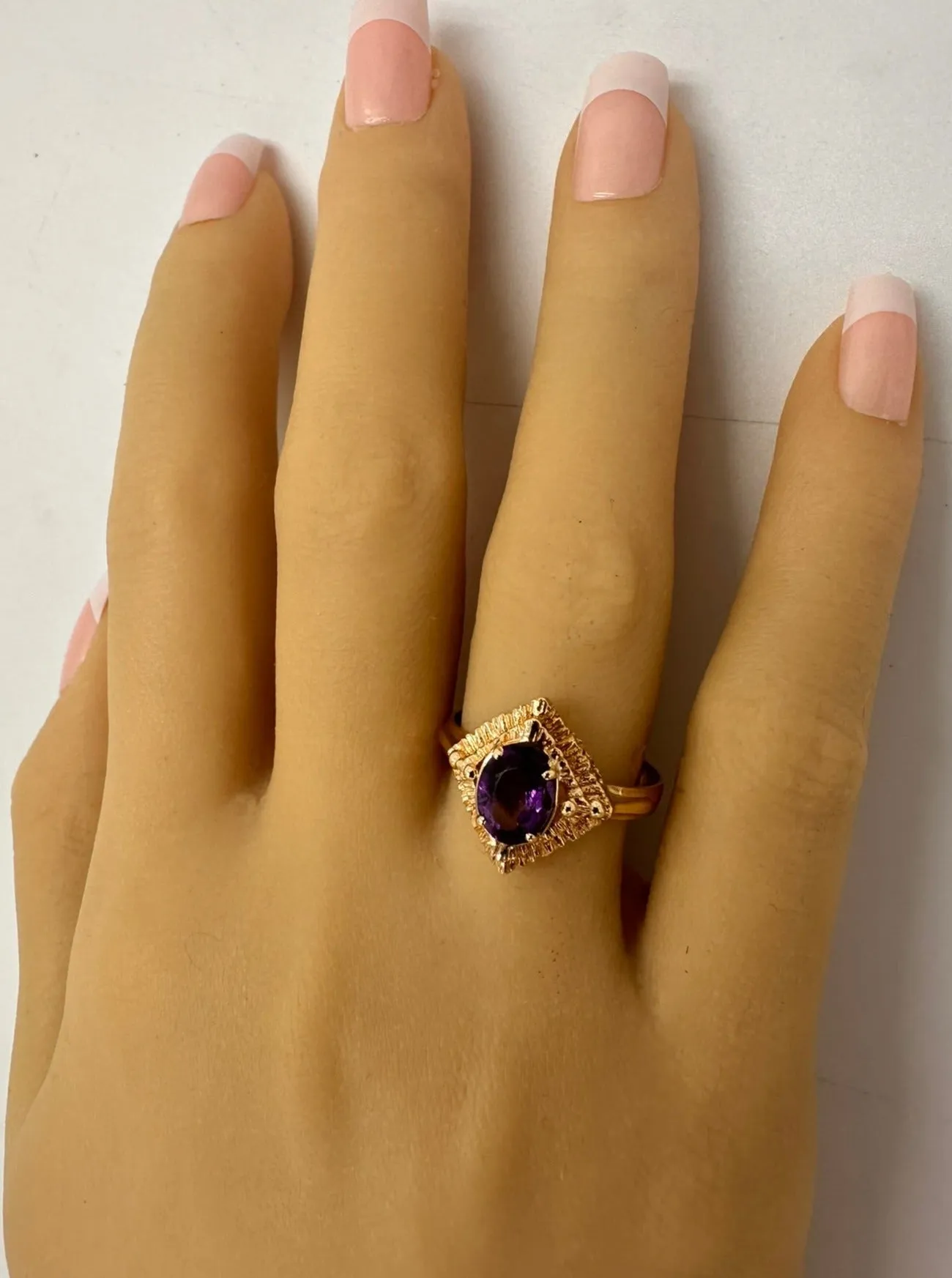 Enchanting 9ct Yellow Gold Oval Amethyst Ring