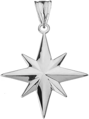 Enchanting North Star Charm Pendant in Sterling Silver