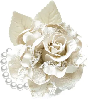 Fabric Rose Flower Brooch Pins Pearl Tassel Corsage Jewelry Lace Brooches Classic for Party Dance Wedding Banquet for Women Beautiful Girls Lapel Pins Shirt Collar Clothing Accessories Gifts
