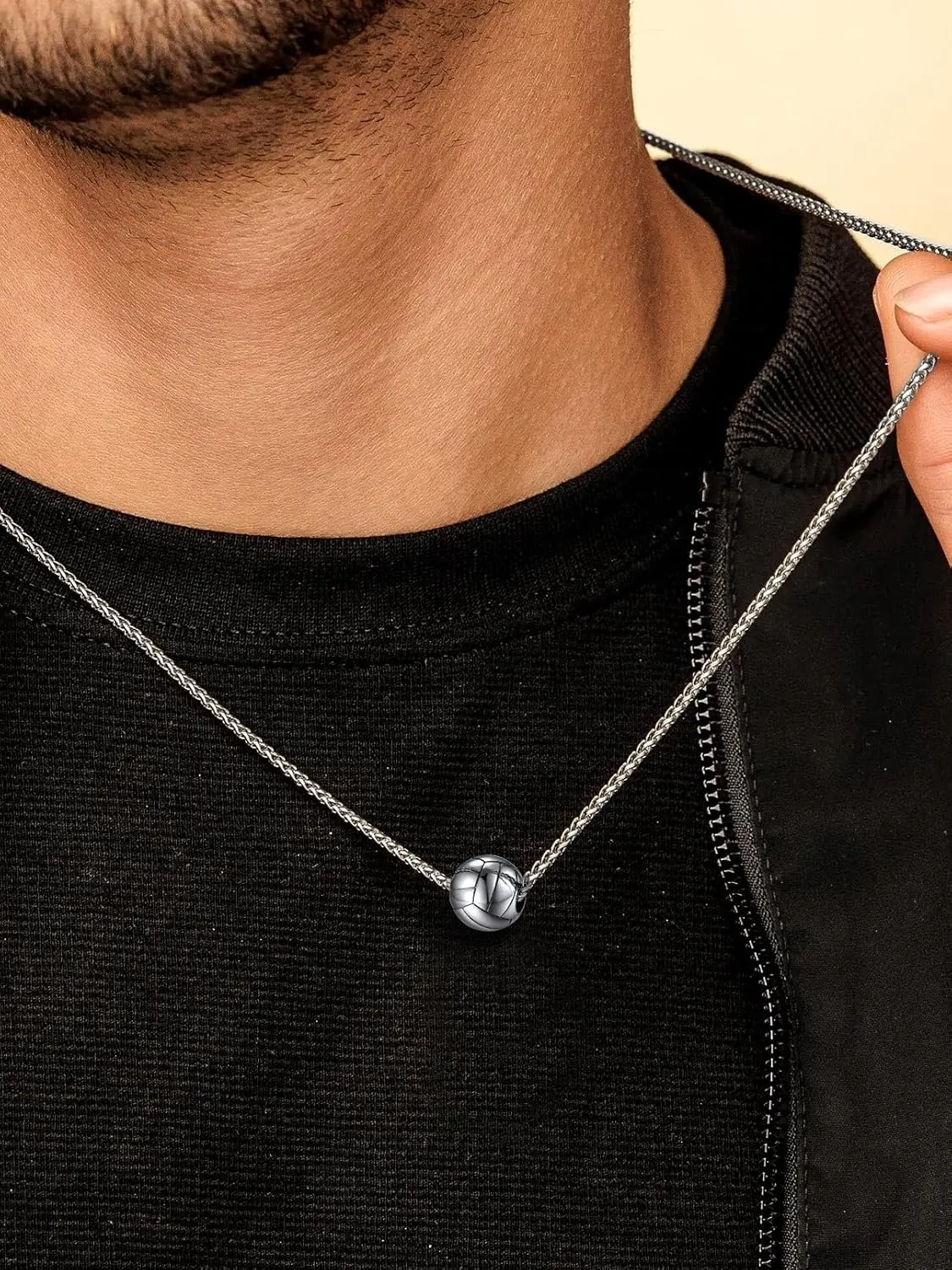 FaithHeart Sports Necklace for Men Women, Stainless Steel Gold Plated 3D Football/Soccer/Basketball/Volleyball Pendant Jewelry with Delicate Gift Packaging