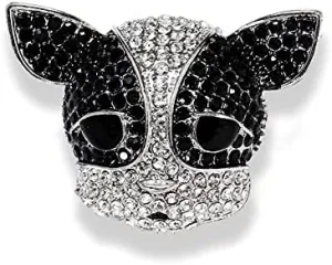 Fashion Cartoon Puppy Dog Cute Animal Black and White Dog Brooch Pin Corgi Teddy Bulldog Brooch for Women Girls