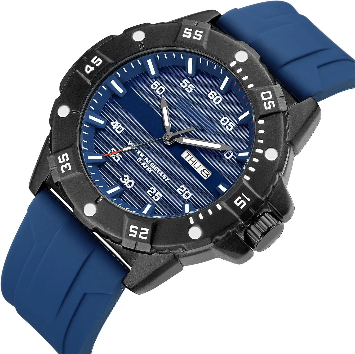 findtime Mens Watches Black Army Military Stylish Designer Watch Silicone Strap Luminous Analog Display with Second Hand Glowing Easy to Read Dial
