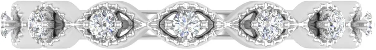 FINEROCK 1/10 Carat Diamond Twisted Anniversary Ring in 14K Gold (I1-I2 Clarity)