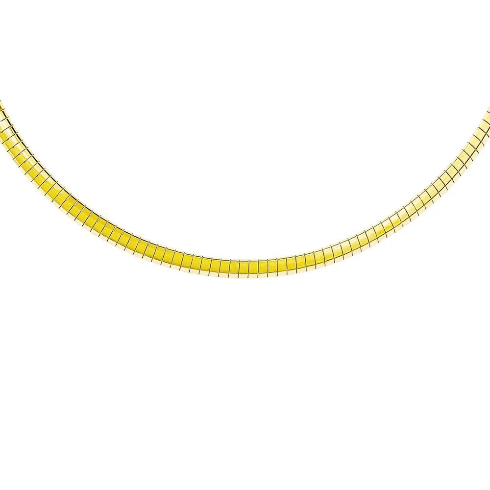 Flexible Flat Gold Silver Two Tone Collar Necklace Omega Snake Chain 5MM-10 Wide