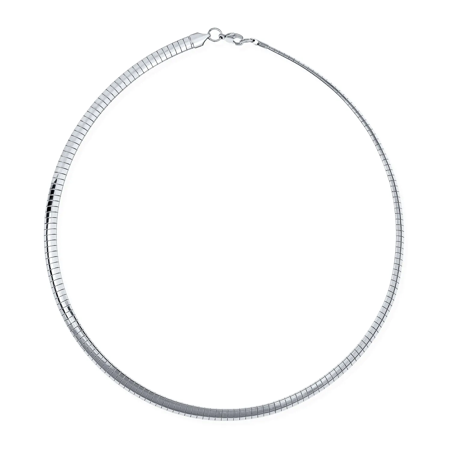 Flexible Flat Gold Silver Two Tone Collar Necklace Omega Snake Chain 5MM-10 Wide