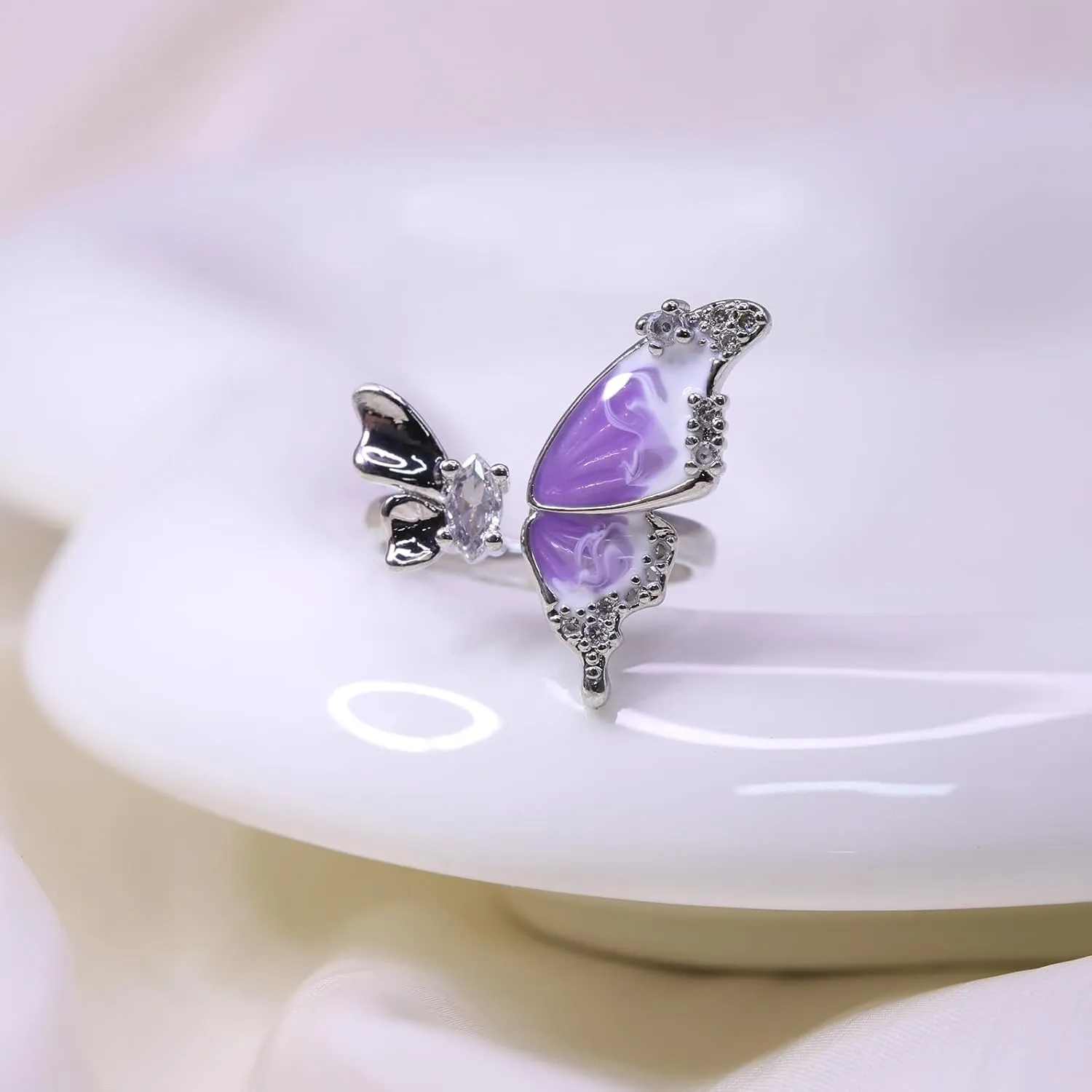 Flowers and Pearl Statement Open Adjustable Rings Dainty Stackable Finger Ornament Silver Jewelry Birthday Wedding Mother's Day Gifts for Women