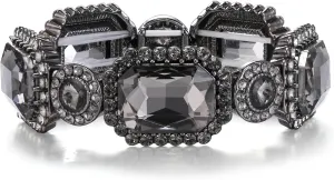 Flyonce Wedding Party Stretch Bracelet for Brides Bridal Rhinestone Crystal Vintage Art Deco Adjustable Elastic Bracelets for Women