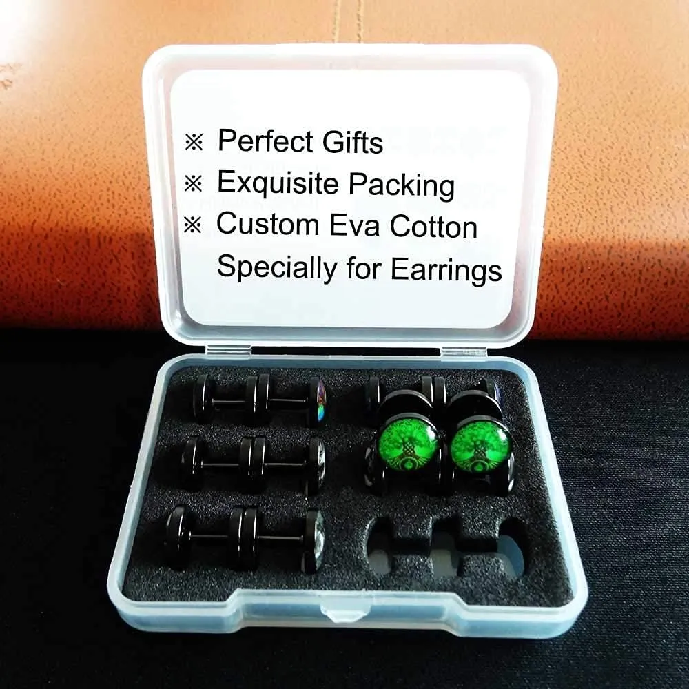 FLYUN Norse Viking Runes Earrings for Men Hypoallergenic Stainless Steel Punk Huggie Hoop Earring Sturdy Norse Mythology Jewelry Gifts with Delicate Packaging