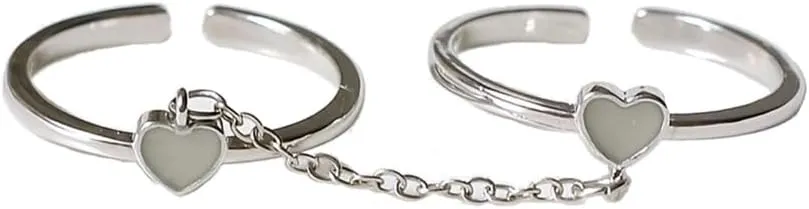 for Couple Glowing in the Dark Love Heart Matching Couple for Women Men Valentine Day Jewelry