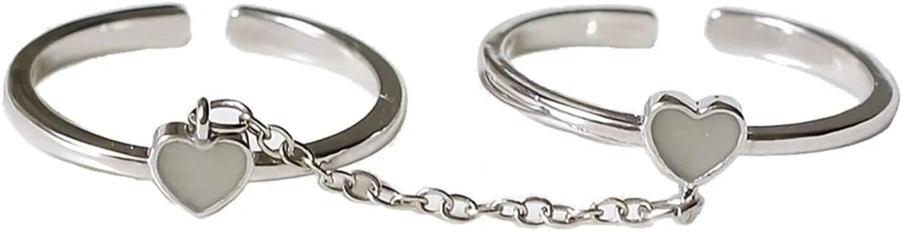 for Couple Glowing in The Dark Love Heart Matching Couple for Women Men Valentine Day Jewelry