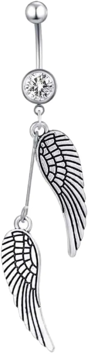 FRCOLOR 1Pc Angel Wing Navel Ring Body Piercing Jewelry Stylish Bellybutton Decor for Body Jewelry Collection Navel Piercing Accessory Chic and Elegant Design