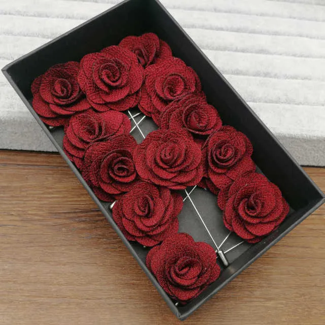 Full Bloom Fabric Flower Unisex Lapel Pins