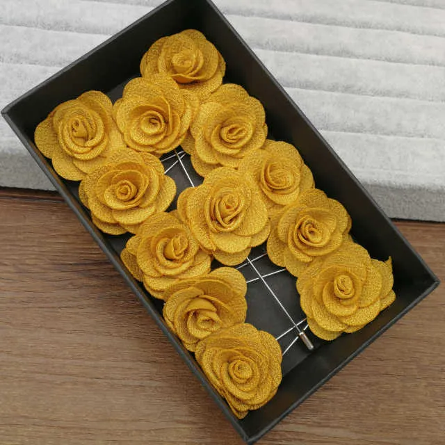 Full Bloom Fabric Flower Unisex Lapel Pins