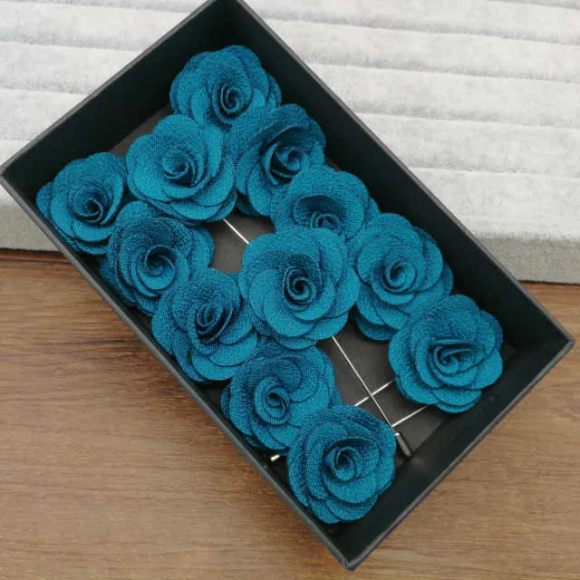 Full Bloom Fabric Flower Unisex Lapel Pins