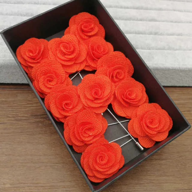 Full Bloom Fabric Flower Unisex Lapel Pins