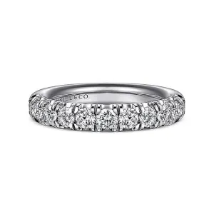 Gabriel & Co 14k White Gold Pave Set Diamond Wedding Band - 1.0 cttw