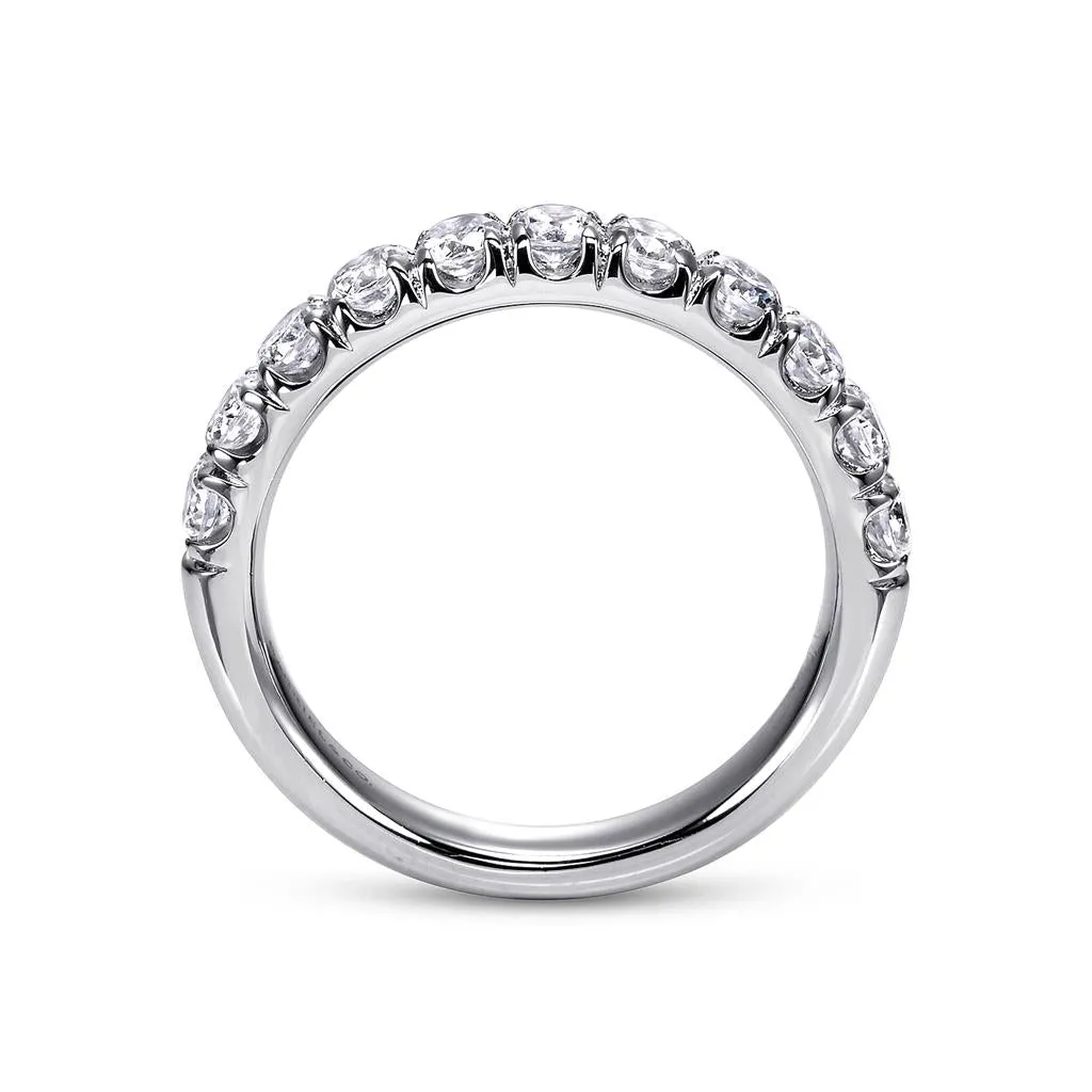 Gabriel & Co 14k White Gold Pave Set Diamond Wedding Band - 1.0 cttw