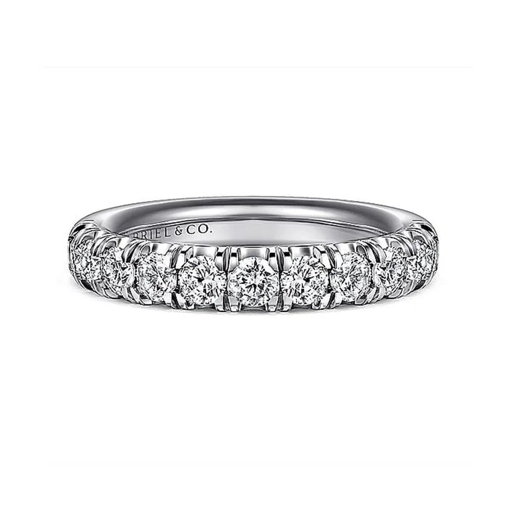 Gabriel & Co 14k White Gold Pave Set Diamond Wedding Band - 1.0 cttw