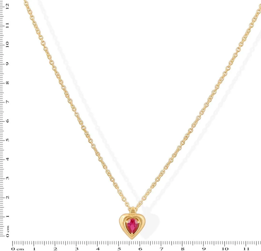 Gempires Birthstone Heart Pendant Necklace Pear Gemstone Locket Dainty Aesthetic Jewelry Yellow Gold Hypoallergenic Classy Elegant Keepsake Gifts For Women