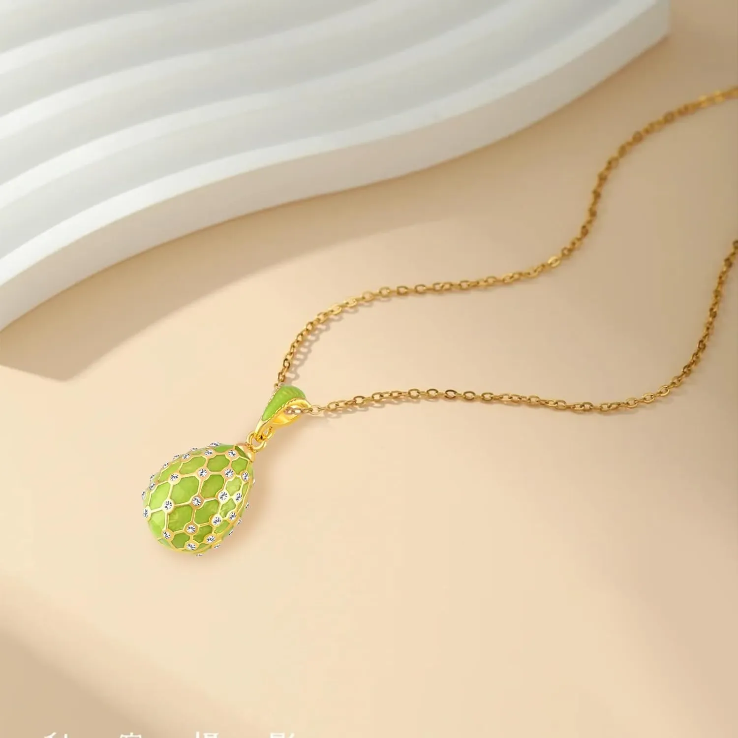 Glow in the Dark Pendant Necklace for Women - Luminous Grid Enamel Fluorescent Jewelry, Easter Gift with Adjustable Chain (Multi Colors, Mothers Day, Birthday Gift)