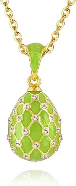 Glow in the Dark Pendant Necklace for Women - Luminous Grid Enamel Fluorescent Jewelry, Easter Gift with Adjustable Chain (Multi Colors, Mothers Day, Birthday Gift)