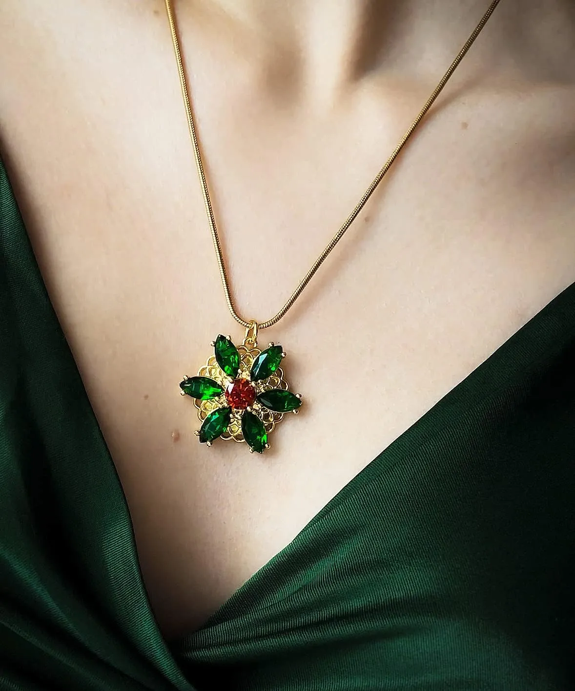 Gold Anastasia Necklace for Women Lost Princess Inspired Together In Paris Charm with 50CM Cable/Snake Chain