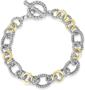 Gold and Silver Cable Chain Bracelet, Fashion Vintage Two Tone Chain Link Designer Dupes Mixed Metal Jewelry for Women