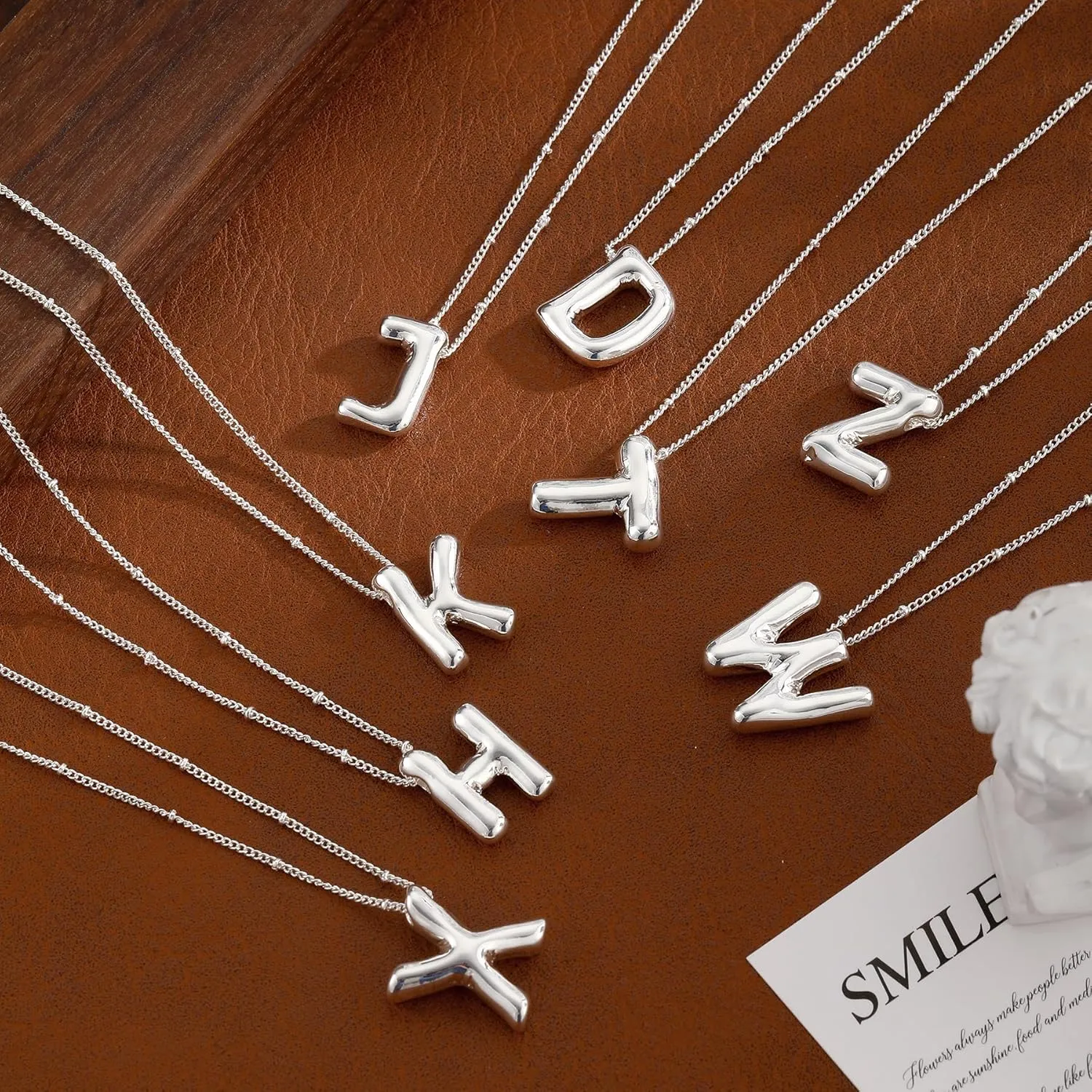 Gold Balloon Letter Necklace for Women, Dainty 14K Gold Plated 3d Initial Necklaces, Trendy Hypoallergenic Name Pendant Cute Balloon Alphabet Necklace Jewelry Gifts for Mom Lover