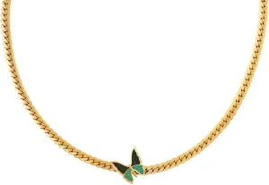 Gold Butterfly Choker Necklace for Women Dainty 14" Stainless Steel Chain Party Jewelry Gifts