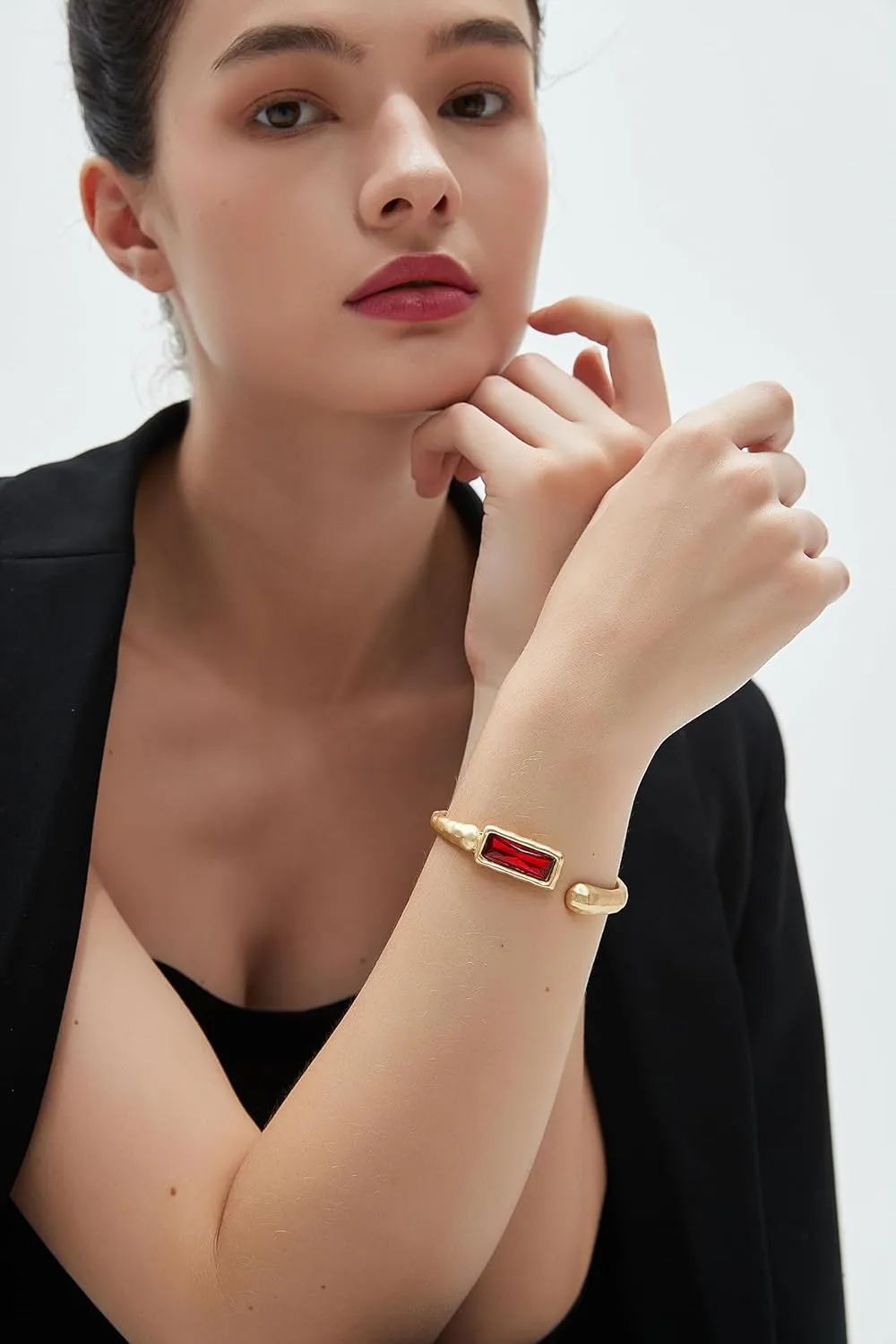 Gold Cuff Bracelet for Women Silver Beaded Bracelets Open Bangle Stackable Stretch Bead Bracelet Boho Jewelry Gifts for Wife Couple